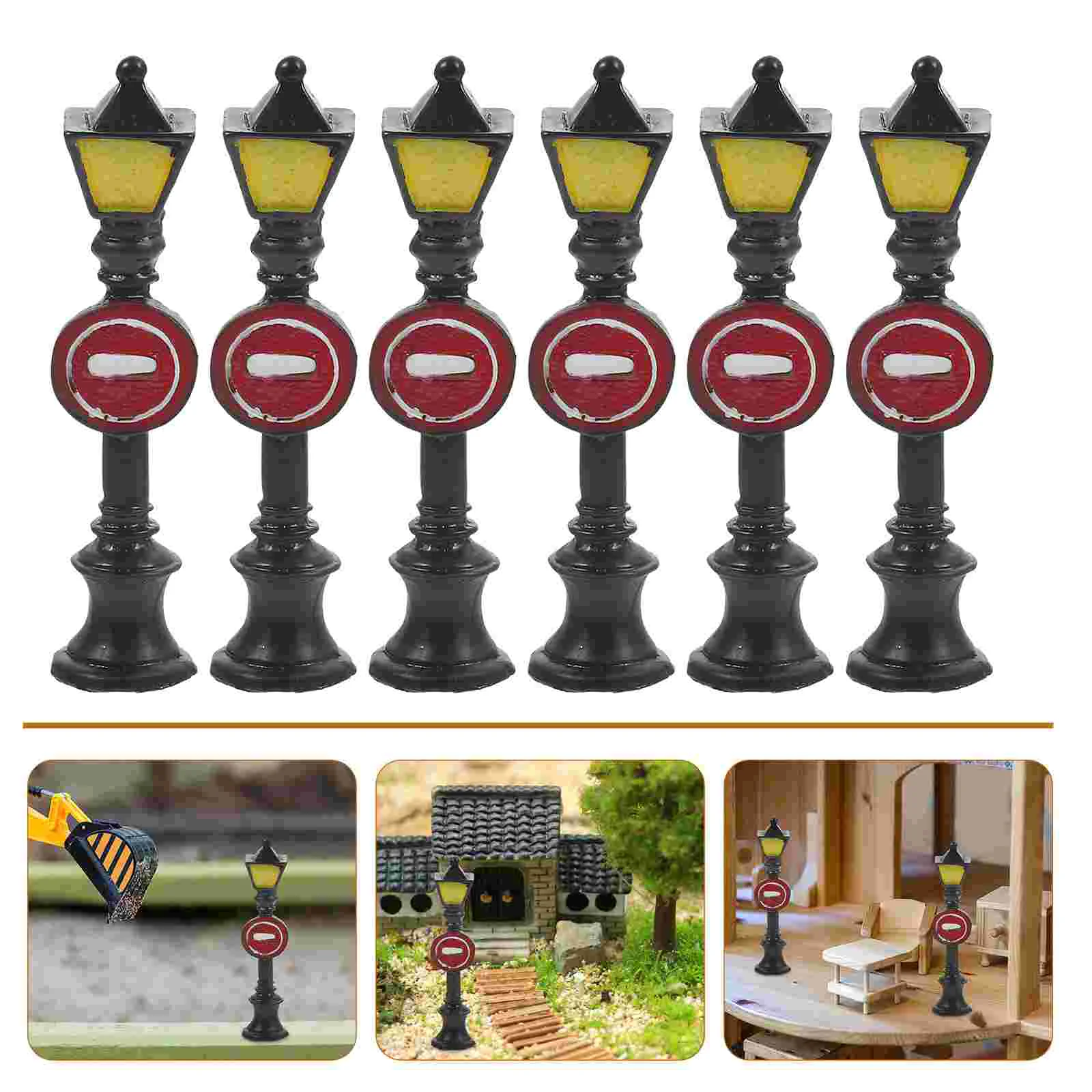 

Miniature Village Lamp Post Street Light Garden Decor Prop Small Lamps Ornament