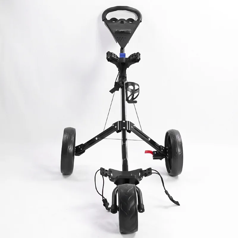 3 Wheel Push Pull Golf Cart with Scorecard Holder Ultra Lightweight Foldable Storage Golf Bag Trolley