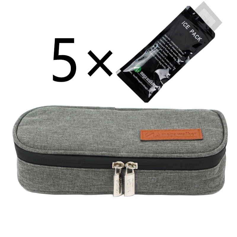 Megawalke Insuline Koeltas Draagbare Geïsoleerde Diabetische Insuline Travel Case Koelbox Bolsa Termica Aluminiumfolie Ijs Zak