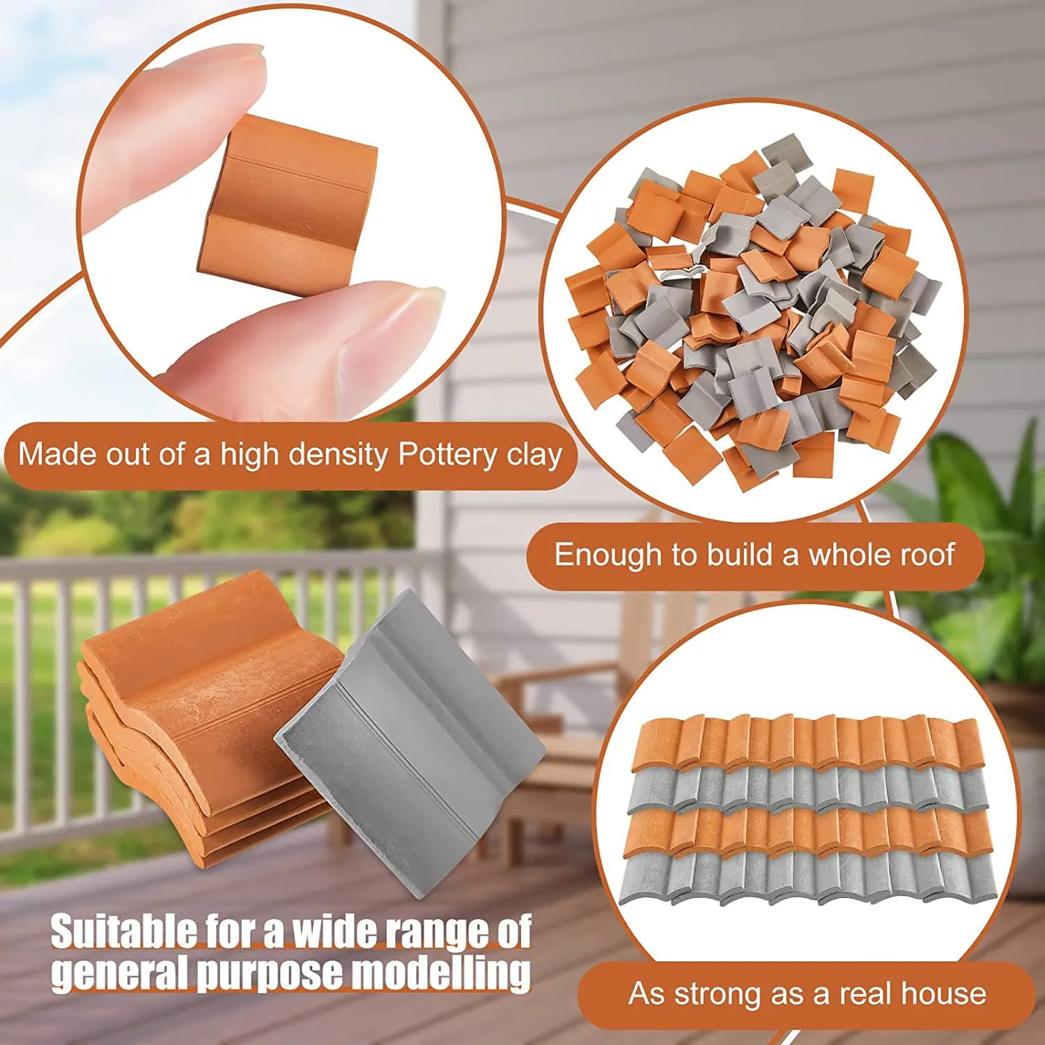 200Pcs Roof Tiles Building Set Miniature Tiles Mini Dollhouse Shingles Fake Tile Landscape Garden Diorama Roofing 4