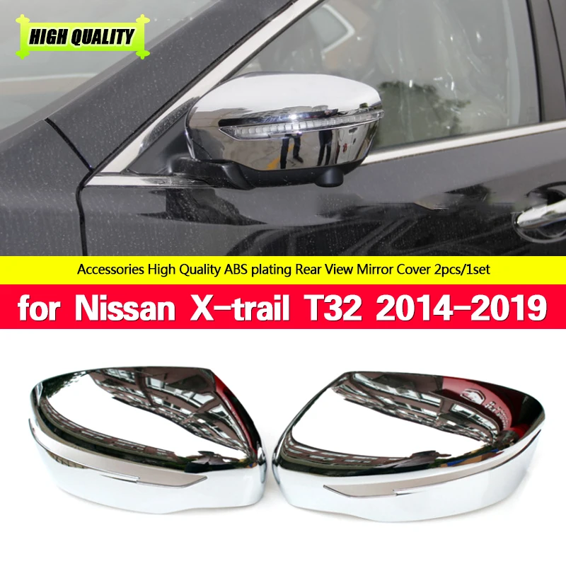 

2Pcs Car Chrome Rearview Mirror Protection Cover Rear View Mirror Sticker for Nissan X-trail Xtrail T32 Qashqai J11 Murano