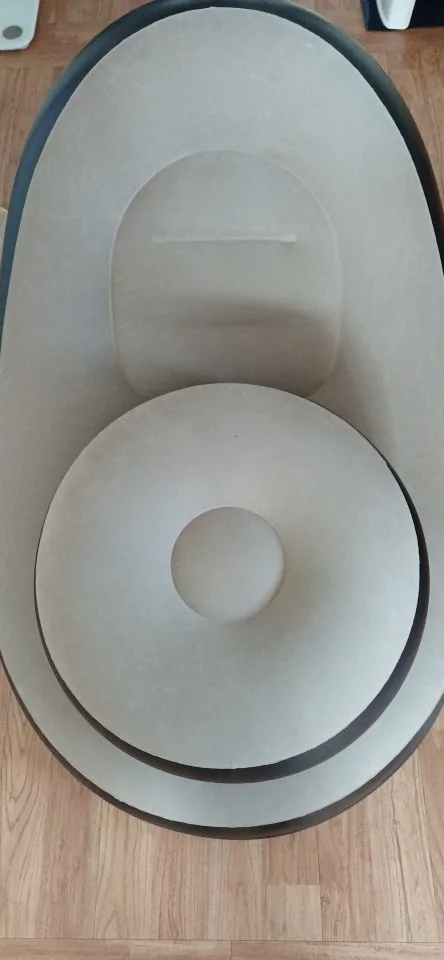 Lazy Couch Sofas Inflatable Chair Foldable Recliner Outdoor Sofa Bed Footstool Portable Folding Air Bed Lunch Lounge Chair Set photo review