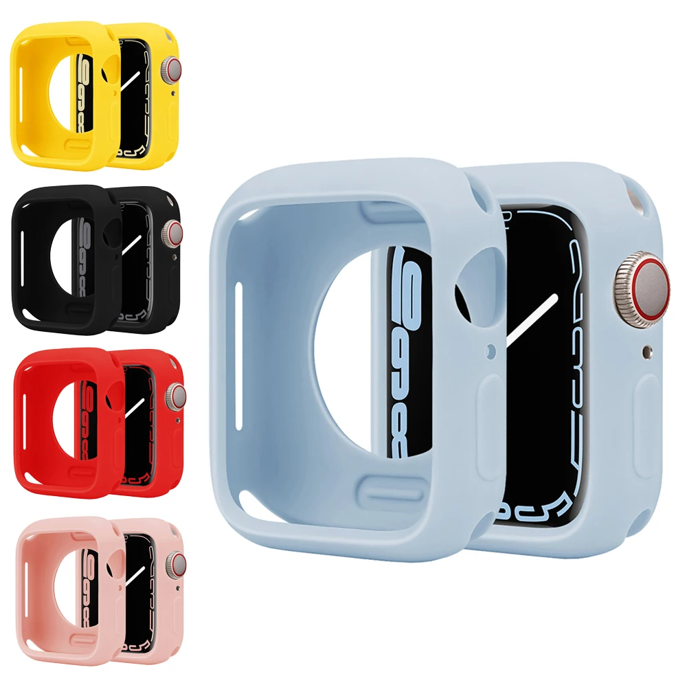 

Candy Soft Silicone Case for Apple Watch Cover 8 7 6 Se 5 4 8Ultra 45mm 42mm 38mm Protection Iwatch Series 44mm 40mm 41mm Bumper