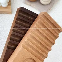 Ensemble multifonctionnel de supports pour stylos de nail art avec logo, en bois naturel, comprenant une palette, un gobelet de lavage pour stylos et un support pour stylos, outil de nail art 4