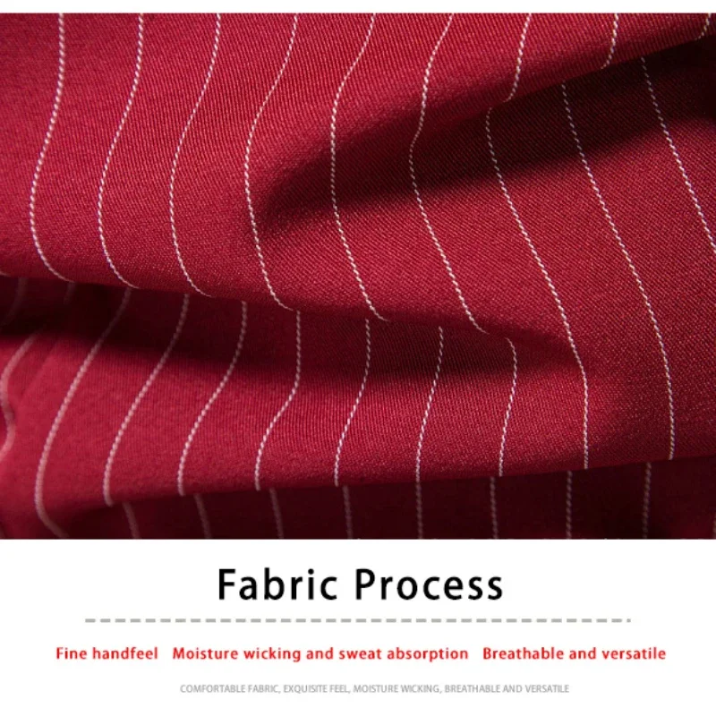European Code Striped Mens Suit Vest Fashion Business Formal Wear Casual Waistcoats Red and Black Stripes S-2XL