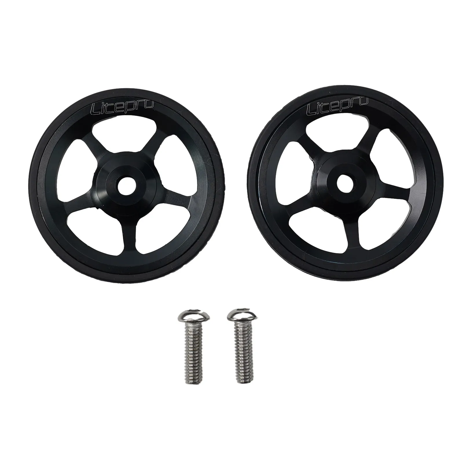 Rolllers Tires Easy Wheels Rear Rack Aluminum Alloy Diameter 60mm For Brompton Hollow Design Lightweight M6 Bolt