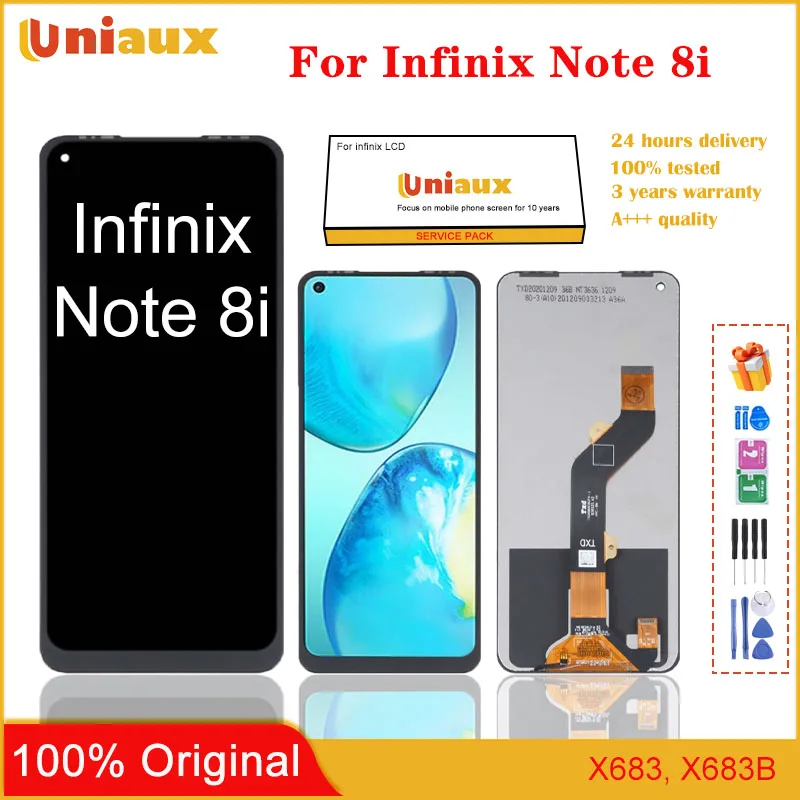 

6.78" Original For Infinix Note 8i X683 LCD Display Touch Screen Digitizer Assembly for X683 X683B LCD Repair Replacement Parts