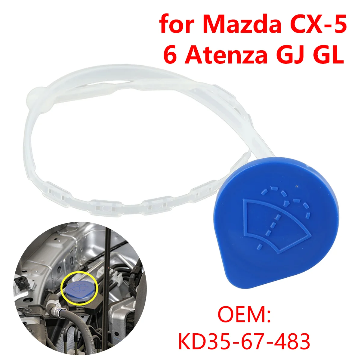 KarParts360 For Mazda CX-5 2013-2017 Windshield Washer Tank Reservoir | LG Capacity | Reservoir/Inlet/Cap/Pump/Sensor/Bracket Assembly | CAPA | KD3567481-PFM | MA1288146 - View #4