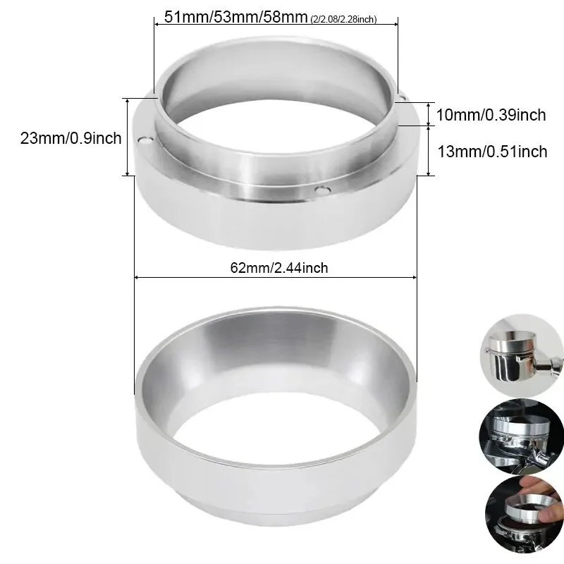 Coffee Dosing Ring Espresso Powder Tamper With Magnet for 51mm 53mm 58mm Bottomless Portafilter WDT Tools