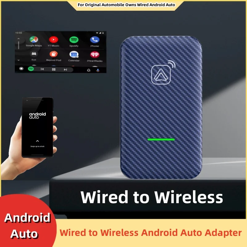 

Wired to Wireless Android Auto USB Adapter Intelligent AI TV Box For Universal Car Radio BT 5.2 WiFi Plug and Play Auto Connect