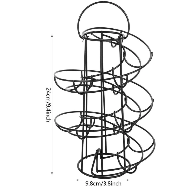 Egg Rack Spiral Storage Rack Egg Skelter Deluxe Spiraling Dispenser Rack Basket Storage Space Multi-functional Rack 6