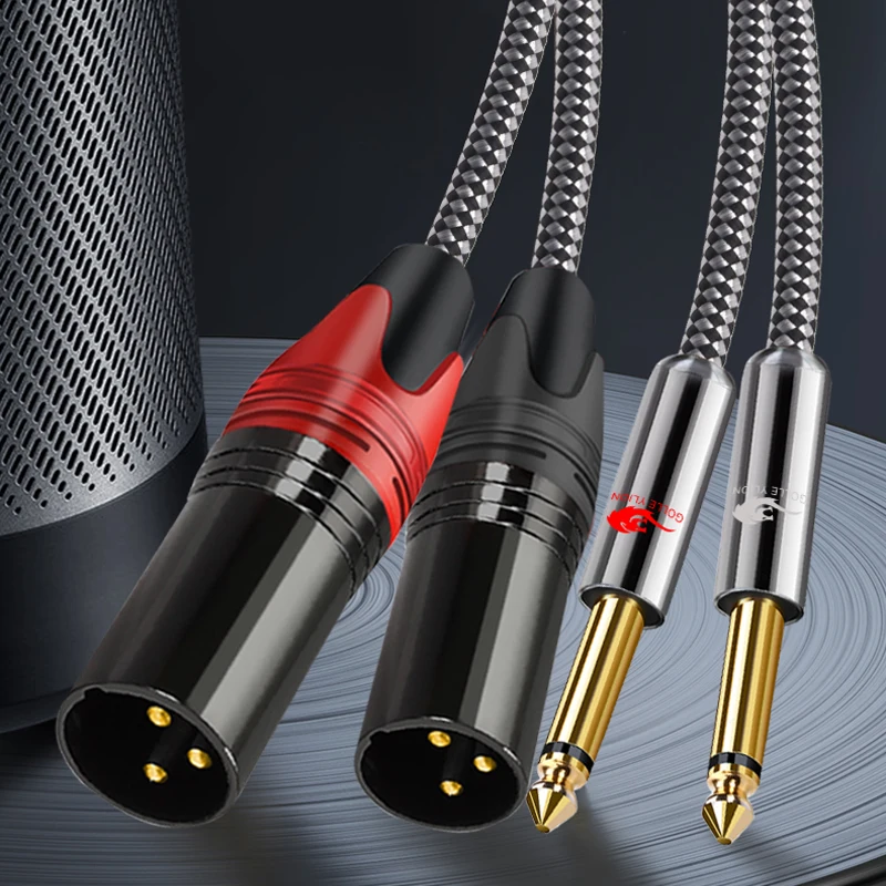 Cabo de Áudio Hifi para Amplificador Console Mixer Cabos Blindados Ofc Dual in ts Mono Jack 635 mm a Xlr Macho de Pinos 1m 2m 3m - Image 5