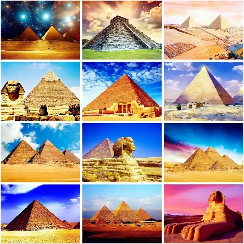 

GATYZTORY Painting By Numbers For Adults Kids Kits Pyramid Scenery Picture By Numbers 40x50 With Frame Unique Gift Home Decor