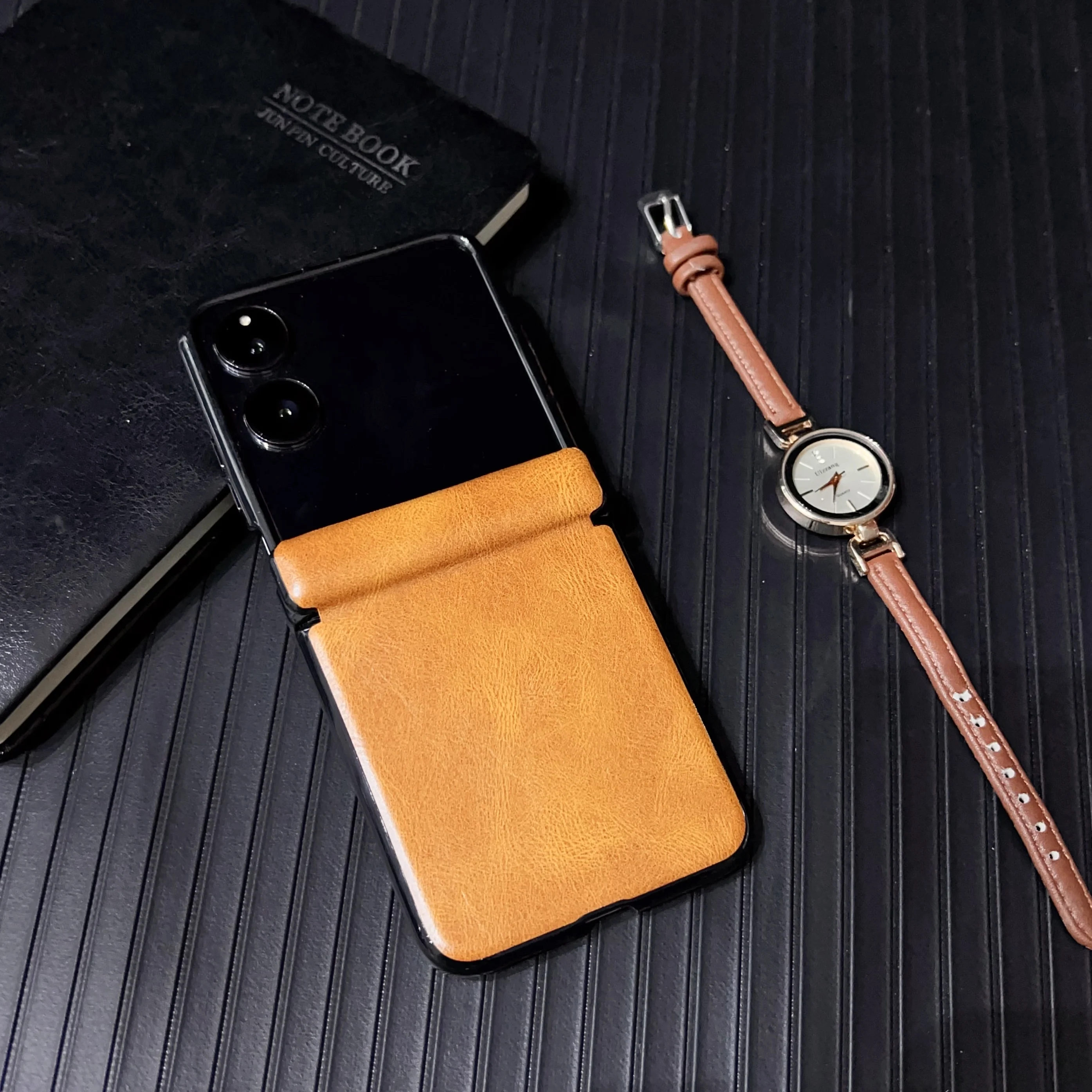Luxury Faux Leather Magsafe Hinge Case For Xiaomi MIX Flip MIXFlip Case Folding Shockproof Protective Hard Cover Accessories 6
