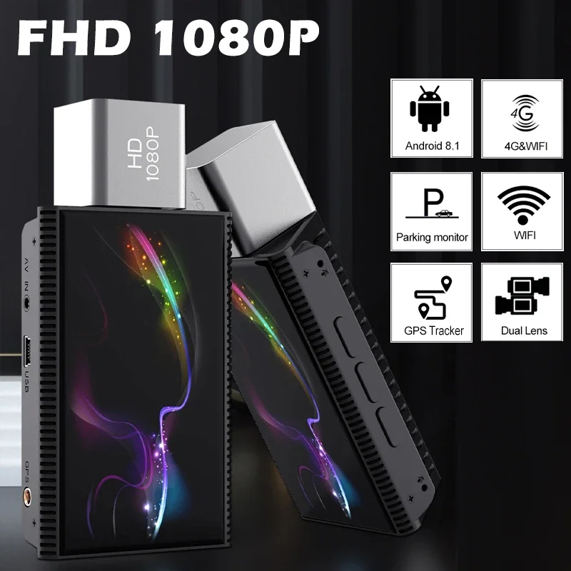 Bluavido 4G ȵ̵ 8.1 ڵ DVR GPS  ī޶, FHD 1080P ڵ  ڴ,   ķ, ߰ 24 ð   