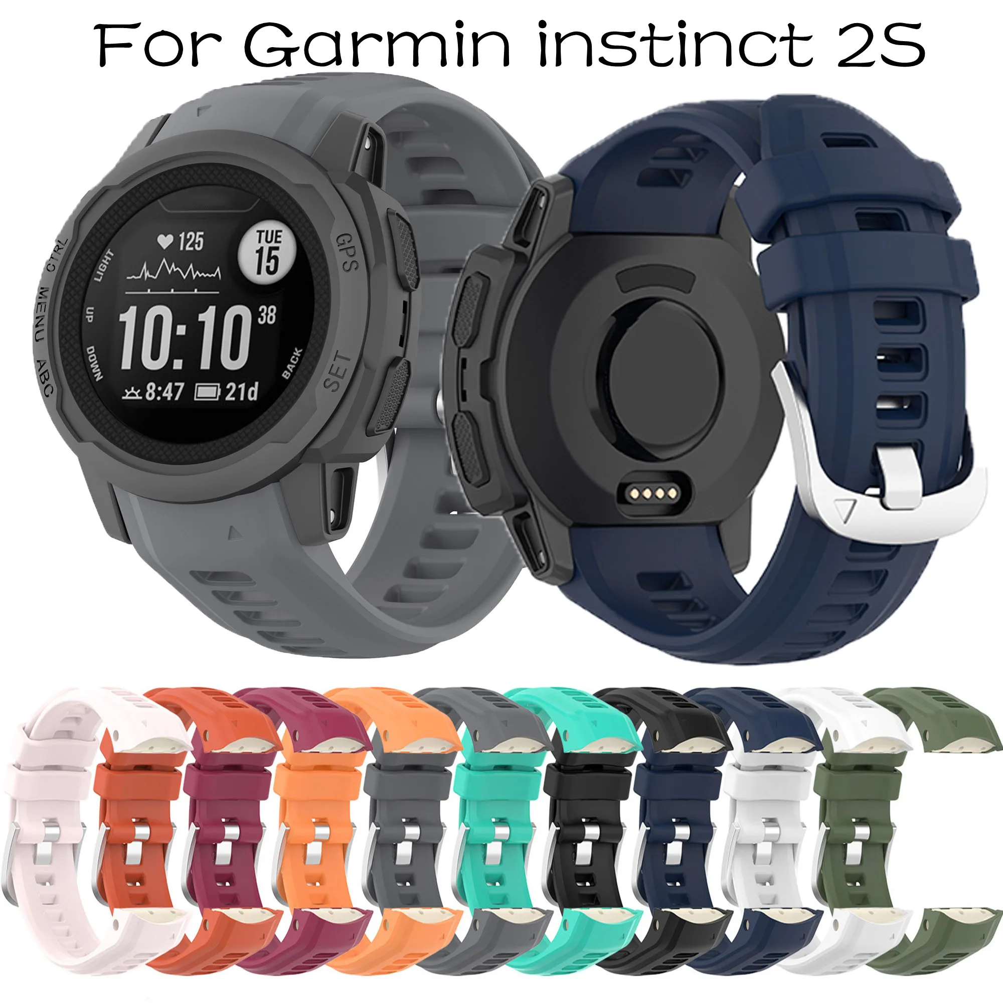 

Ремешок силиконовый для смарт-часов Garmin instinct 2 S, спортивный браслет с инструментом для Garmin instinct 2 S, аксессуары для браслета