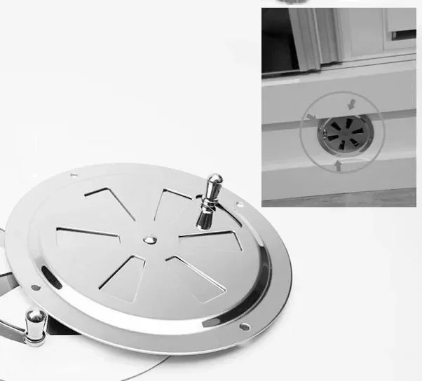 Air Louver Ventilação 125 mm 316 Barco Marinho Rodada Grelha Ventilação Louvered Ventilador Grill Tampa Side Knob Abertura Aço Inoxidável
