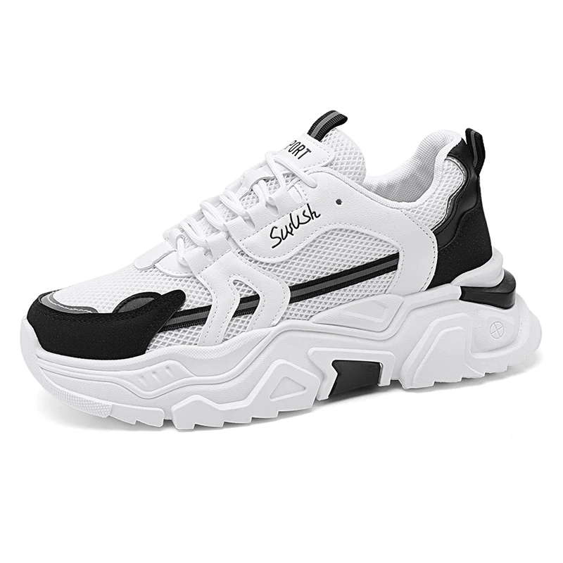 حذاء رياضي كاجوال شبكي سميك يسمح بمرور الهواء للطل...