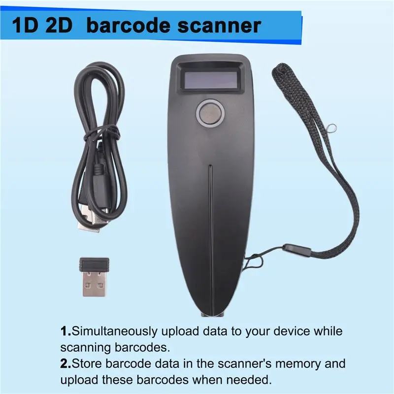 E-Easy To Use-바코드 스캐너 미니 무선 블루투스 휴대용 1D 2D QR 바코드