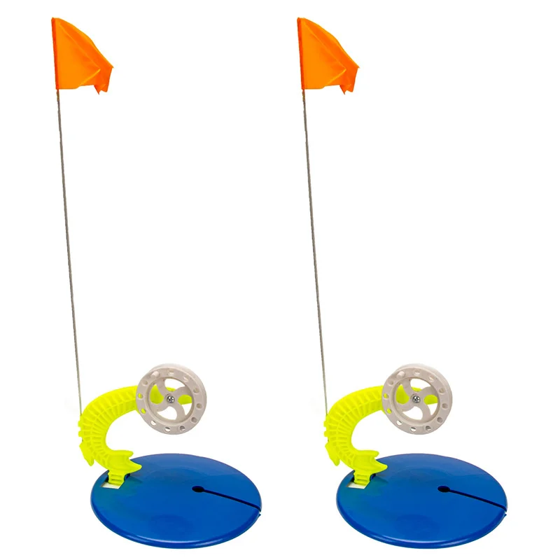 Tip Ups Ice Fishing Rail Style Polar Tip up Foldable Orange Flag Ice Rod  Gadget Flag Tackle Accessory Kit