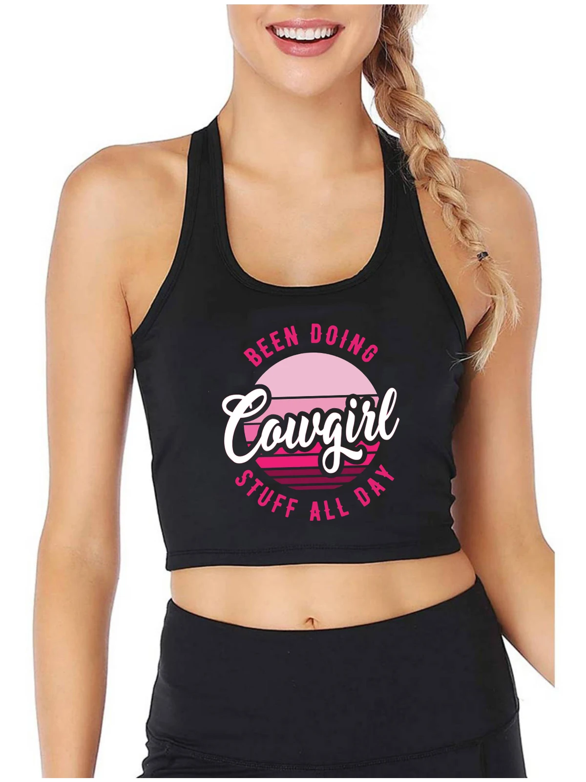 

Been Doing Cowgirl Stuff All Day Design Sexy Fit Crop Top Western Cowgirl Casual Personalized Tank Tops Cotton Sports Camisole