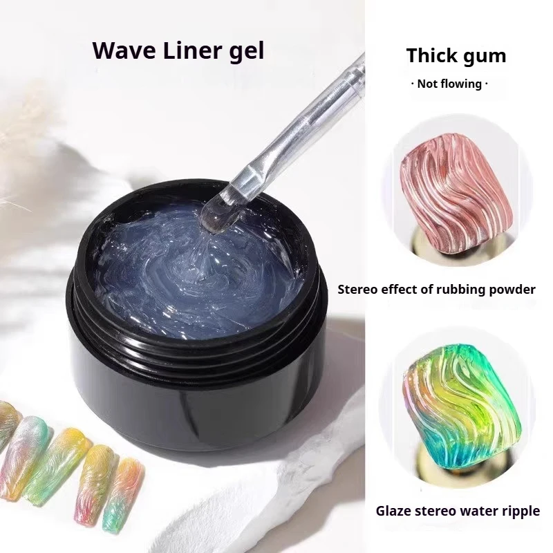 15/5 ml Welle Liner Gel Nagellack Semi Permanent Solide Chrom Form UV Gel Gel Für DIY Malerei zeichnung Maniküre Spiegel Nägel