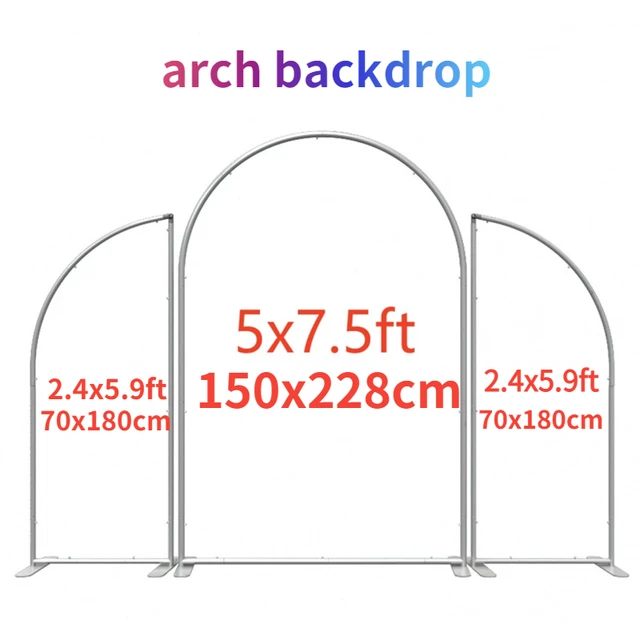 Grainbuds X4 3Pcs Balloon Arch Keretek Parti Háttérállvány Állvány Leállítható Fém Esküvői Ív Félköri Háttér Támogatás
