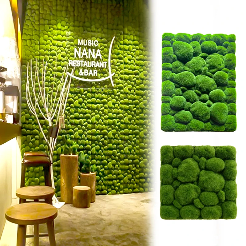 Creative Turf Carpets Photography Props Artificial Lawns Stone Shape Moss Grass Mat For Home Hotel Wall Home Decoration 1PC artificial grass mats