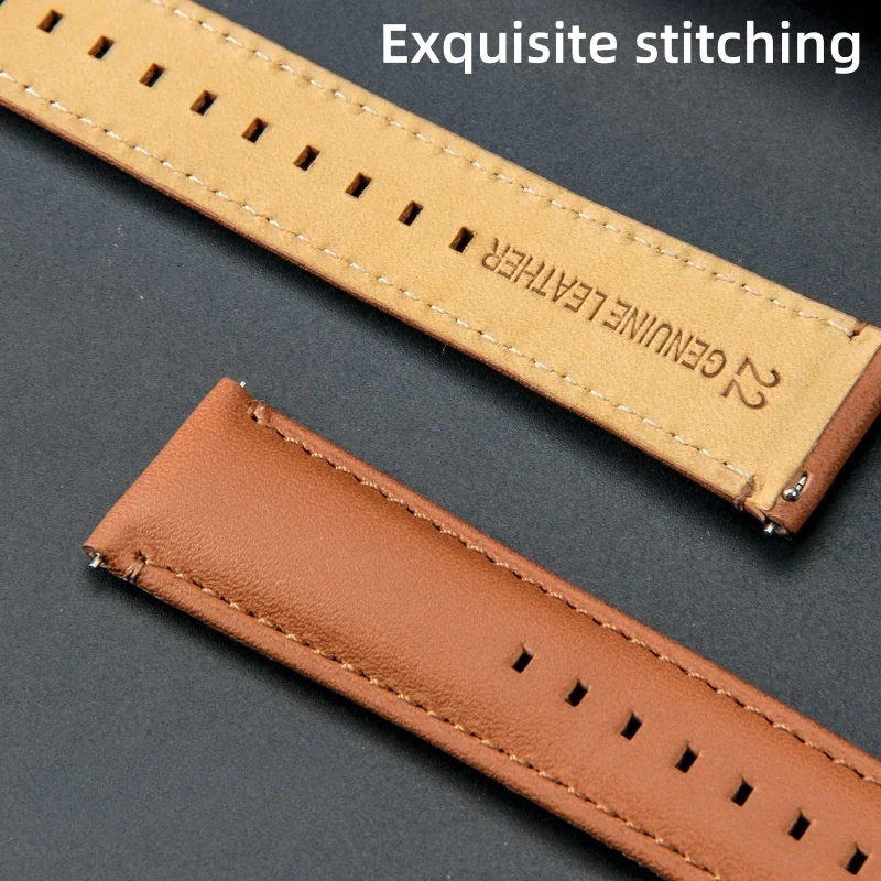 Premium Leather Watch Strap - Quick Release, Waterproof Bracelet