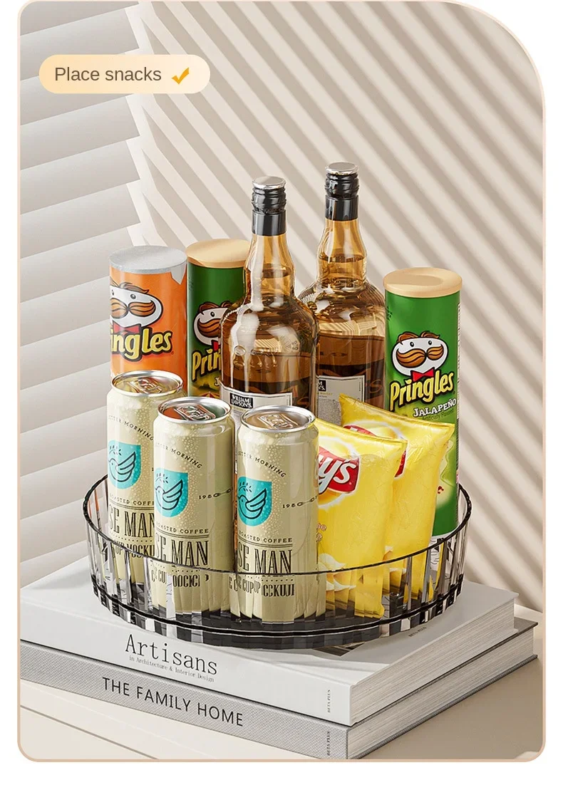 360 Rotating Seasoning Storage Tray Multifunction Pantry Cabinet Turntable For Cosmetics Bathroom Storage Box Kitchen Organizer