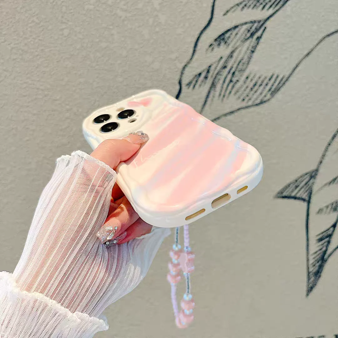 Artistic Flower Heart Chain Phone Case