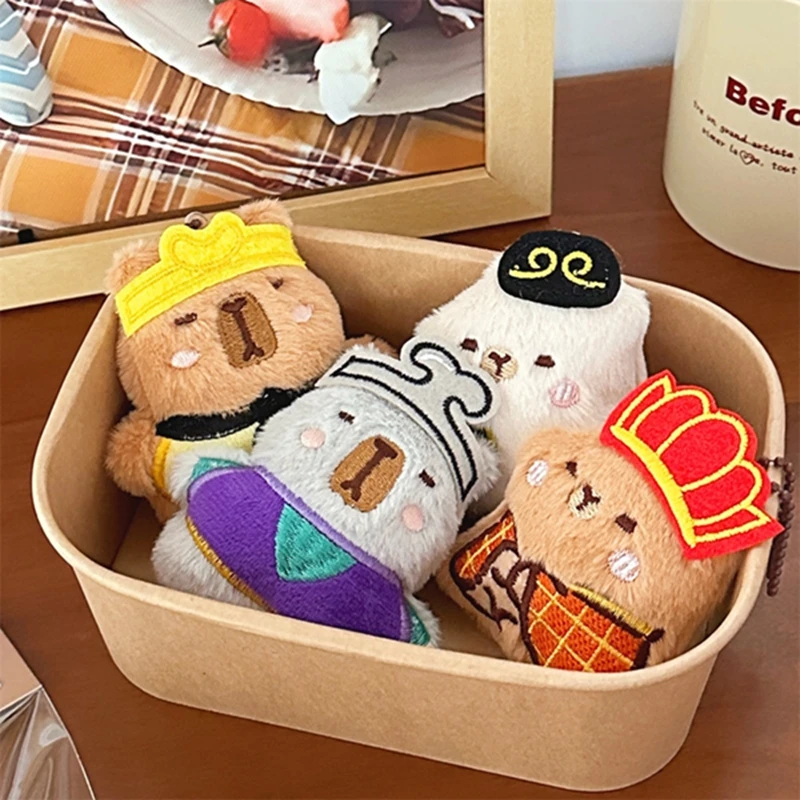 Cute Cartoon Kapibara Plush Toy Cartoon Guinea Pig Pendant Soft Stuffed Doll Keychain Backpack Car Bag Key Ring Decor Kid Gift