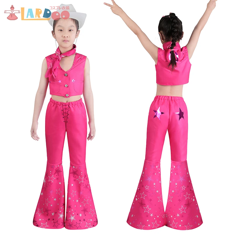 Lardoo 2023 Movie Barbie Costume Per Le Donne Ragazze Fashion Cosplay Clothes Pink Top Pants Uniforme Halloween Carnival Party Costume