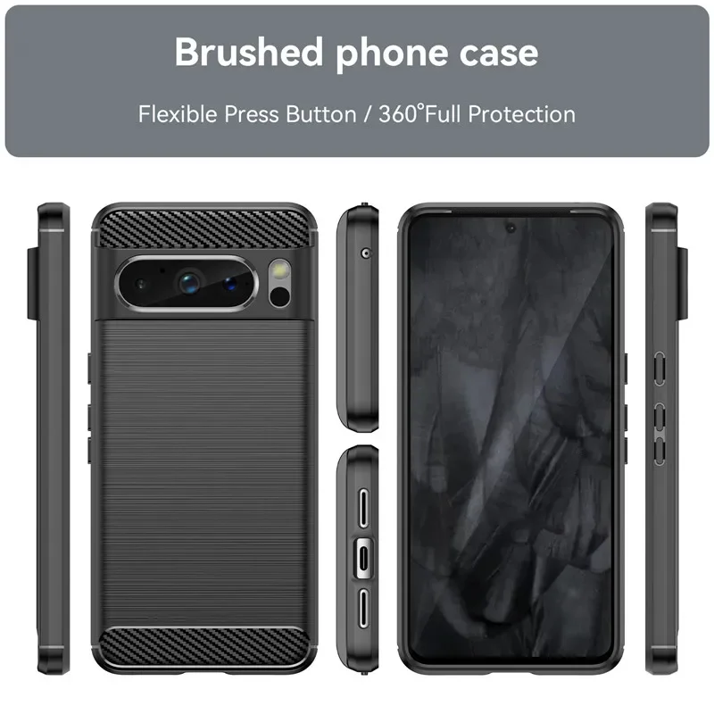 Sleek Carbon Fiber Matte Silicone Protective Phone Case