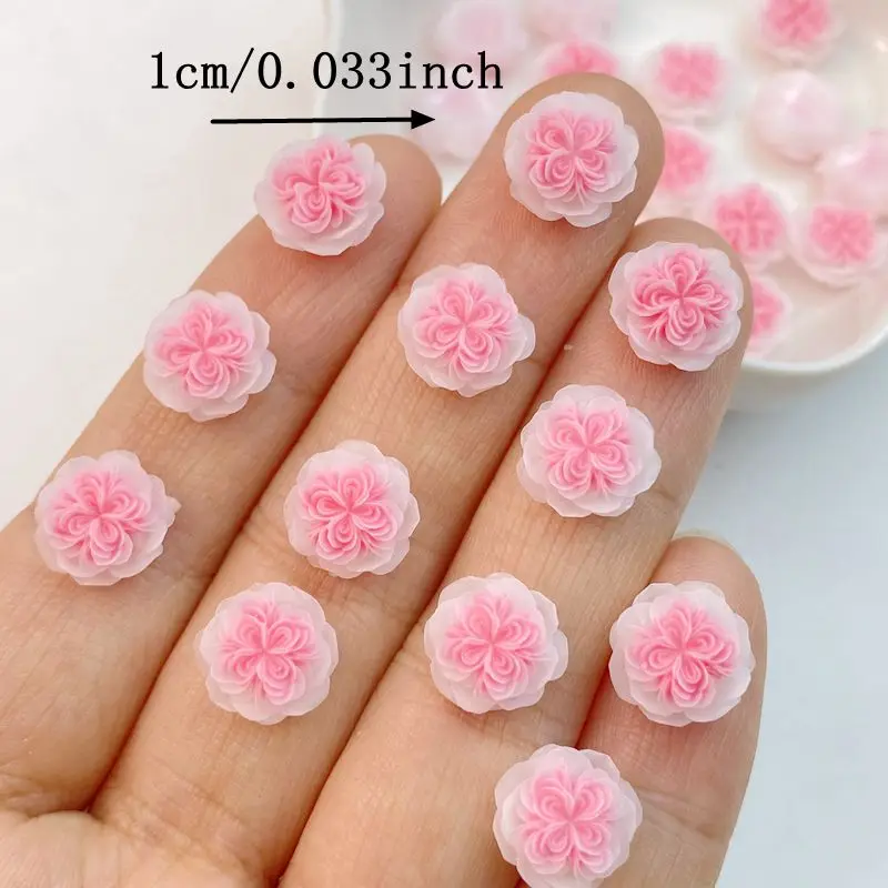 Mixed Pink Flower Nail Charms 2