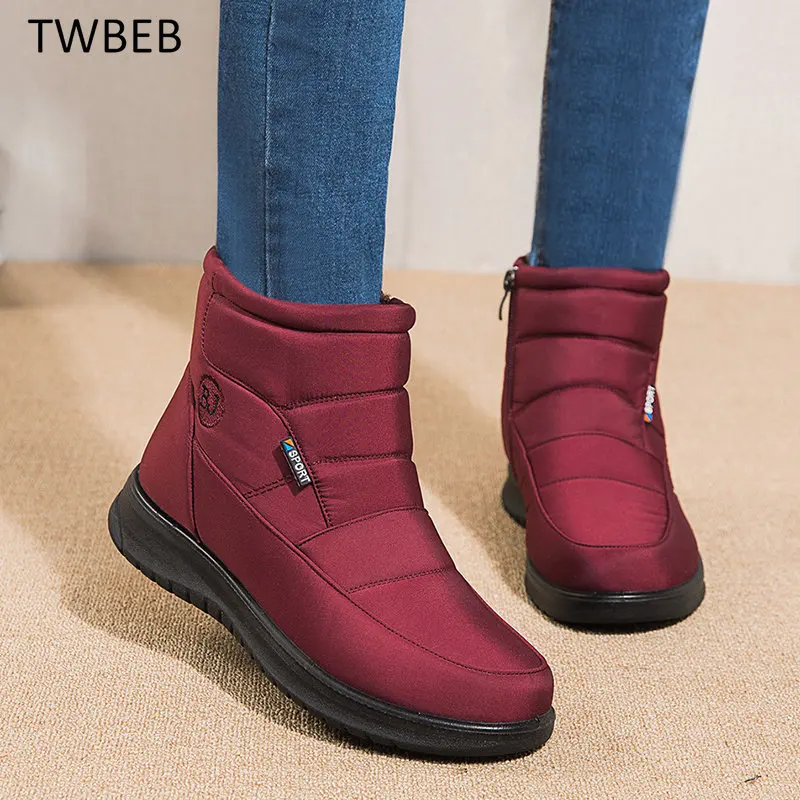 

Модные новые женские ботинки, водонепроницаемые зимние ботинки, женские ботильоны на молнии, зимние теплые ботинки