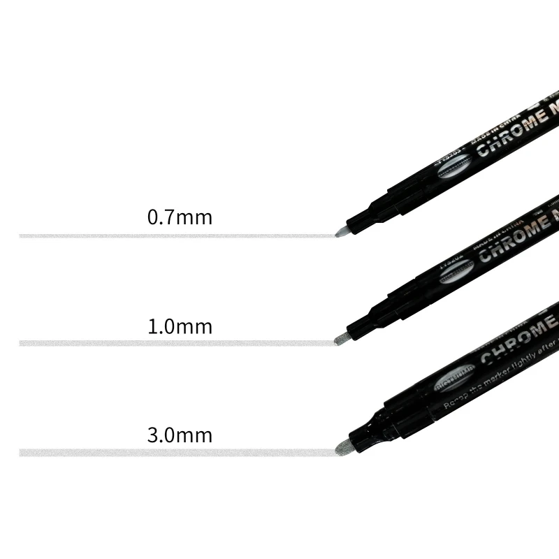 

3Pieces Liquid Paint Markers Silver Marker Pens Oil-based Paint Marker Pens 3 Types Nibs for Writing Drawing Art Designs