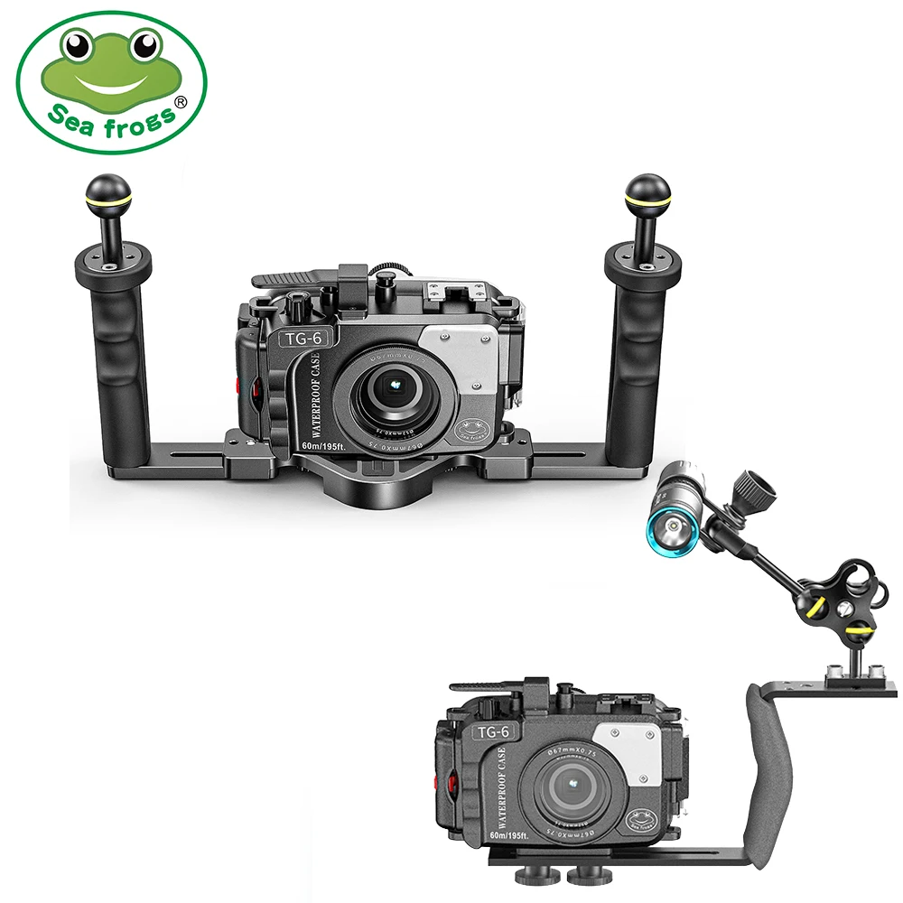 Custodia Per Seafrogs Con Set Di Vassoi Per Maniglia Per Olympus Tg 6 Scuba Diving Photography Equipment Tg-6 Custodia Per Fotocamera Accessori Per Ri