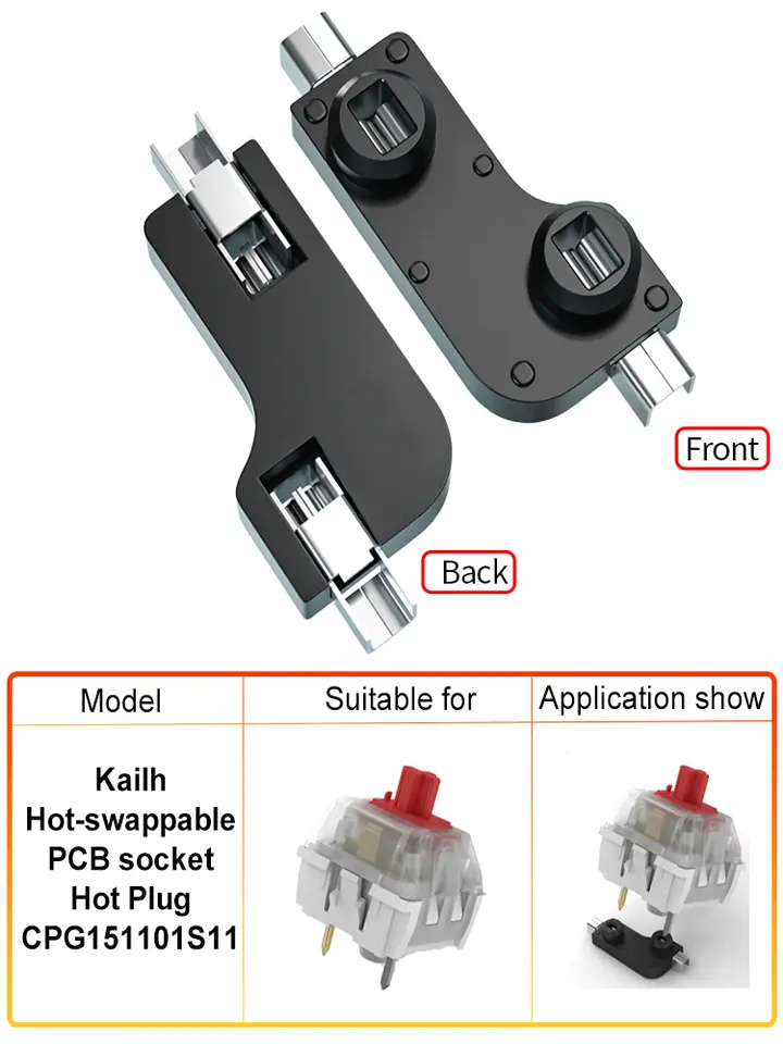 Kailh Hot Swapping Pcb Sockets Kailh PCB Socket For Mx Cherry Gateron Outemu Kailh Switches for low profile 1350 Chocolate Axis image 7