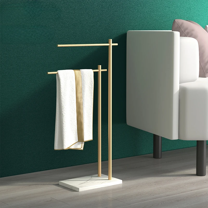 Bathroom all copper floor standing vertical towel bar bathtub towel