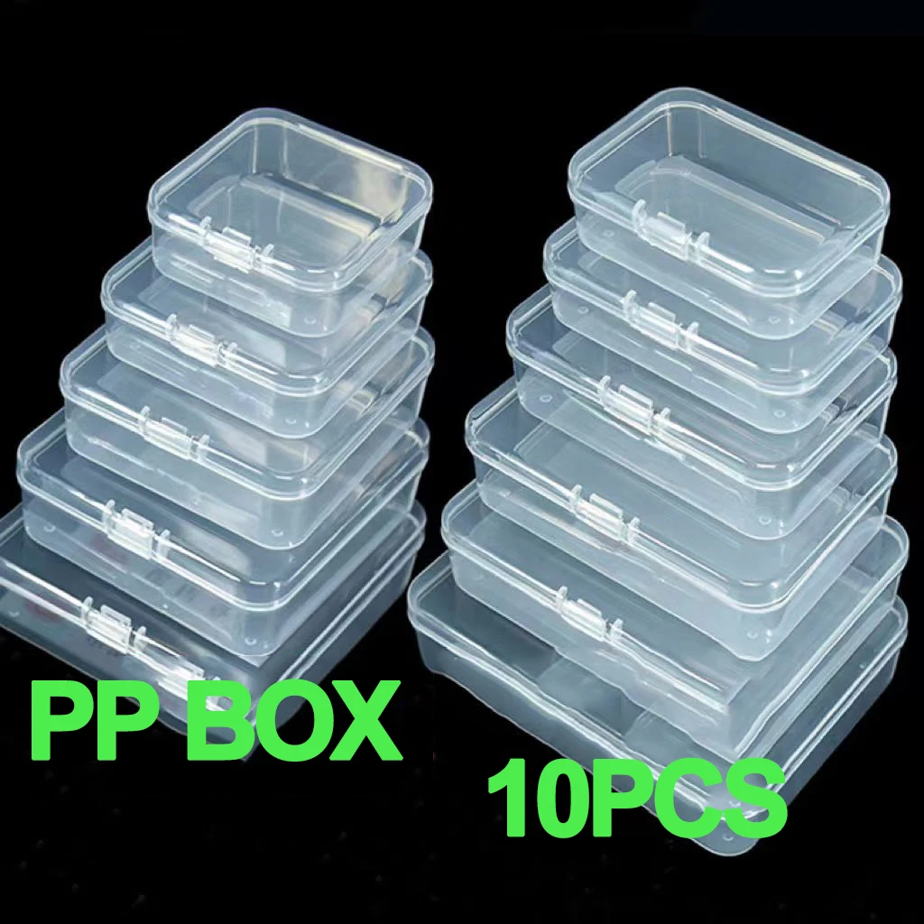 5Pcs/10Pcs PP Storage Box Mini Transparent Plastic Case