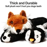 Funny Simulated Animal No Stuffing Dog Toy with Squeakers Durable Stuffingless Plush Squeaky Dog Chew Toy Crinkle Pet Squeak Toy 3