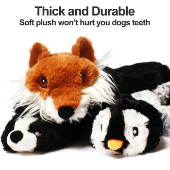Funny Simulated Animal No Stuffing Dog Toy with Squeakers Durable Stuffingless Plush Squeaky Dog Chew Toy Crinkle Pet Squeak Toy 3