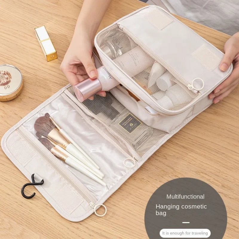 Portable Travel Makeup Bag, Waterproof Large Capacity Storage Bag, Portable Business Travel Handheld Hook Wash Bag