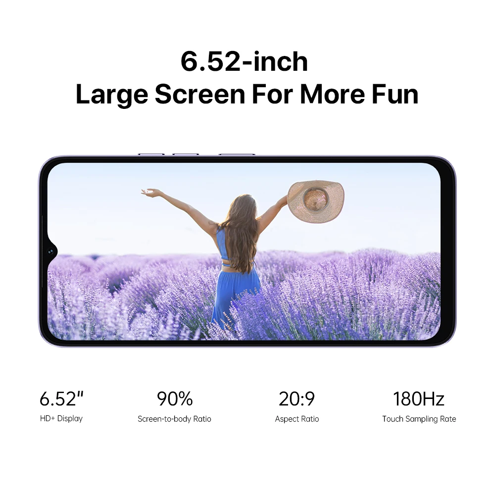 UMIDIGI G3 PLUS Android 13 Smartphones 6.52Inch Display Unisoc T606 4GB+128GB Dual SIM 4G Mobile Phone 5150mAh 16MP Camera