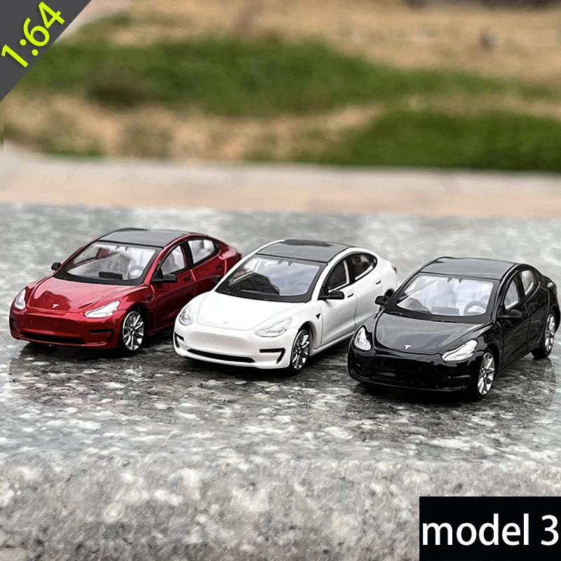 Time Micro 1:64 Model Car Tesla M3 Alloy Die-Cast Vehicle - Machine Coating
