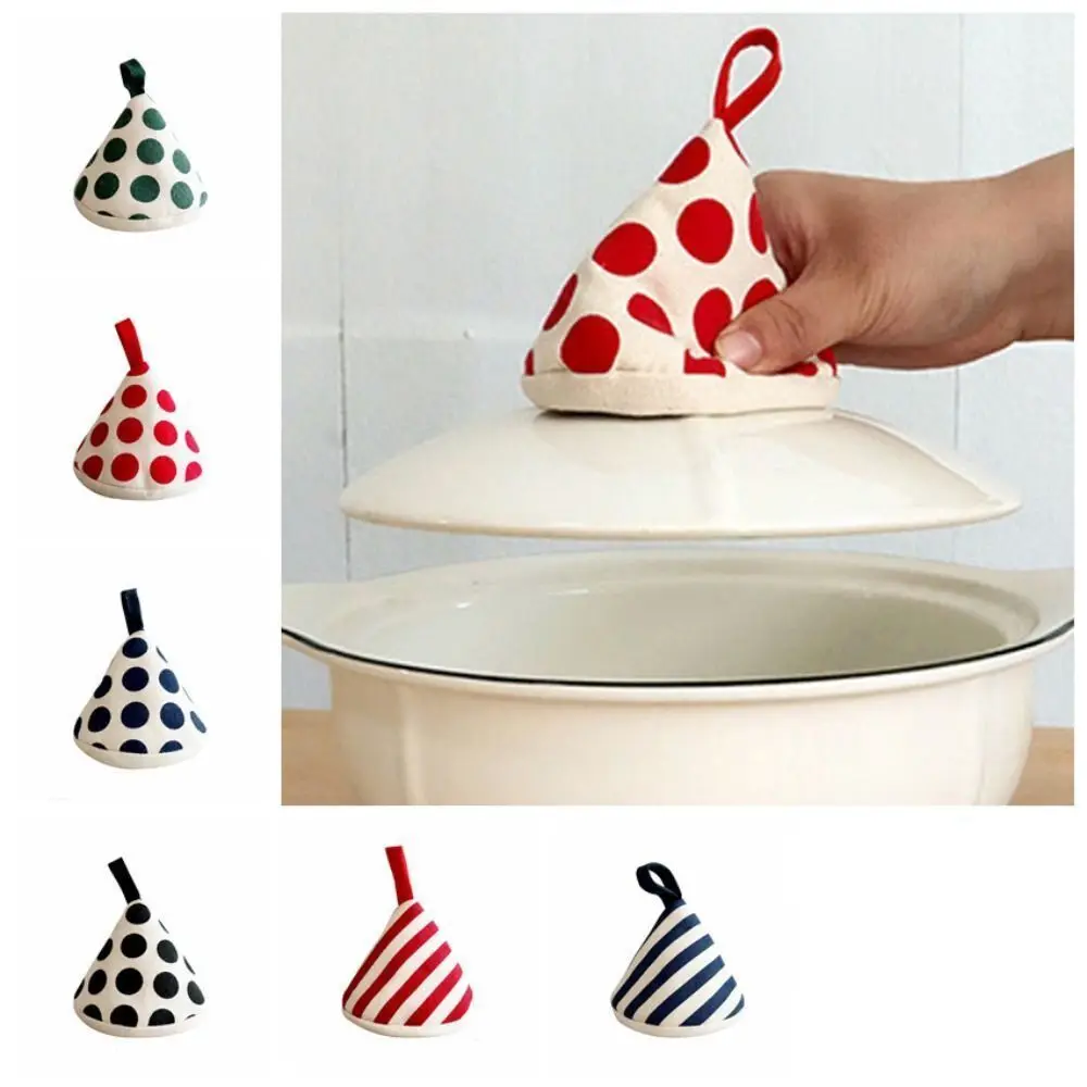 Kitchen Tool Pot Handle Cap Durable Cotton Triangle Microwave Glove High Temperature Resistance Non-slip Oven Gloves