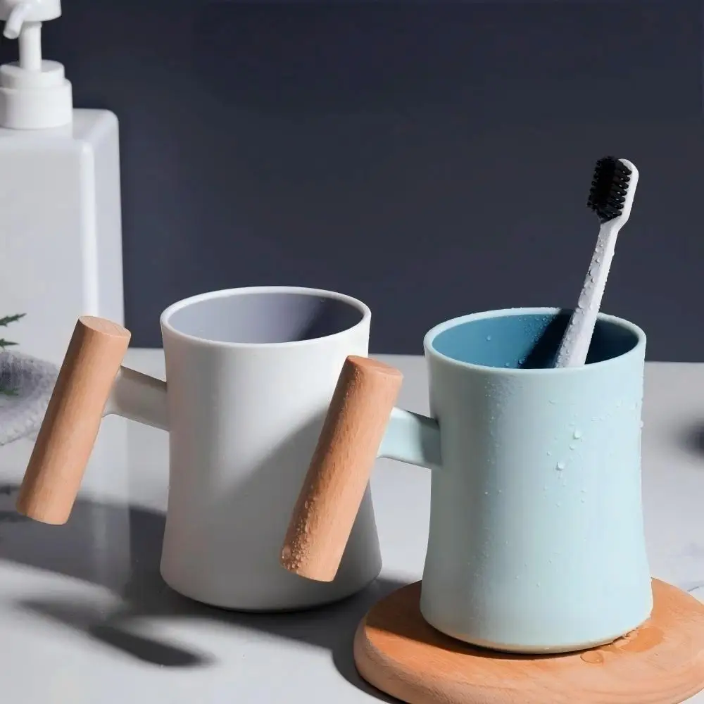Mouthwash Advanced Sense Wood Handle Brushing And Washing Dormitory Creative Simple Household Couple Toothbrush Cup_voghion.com