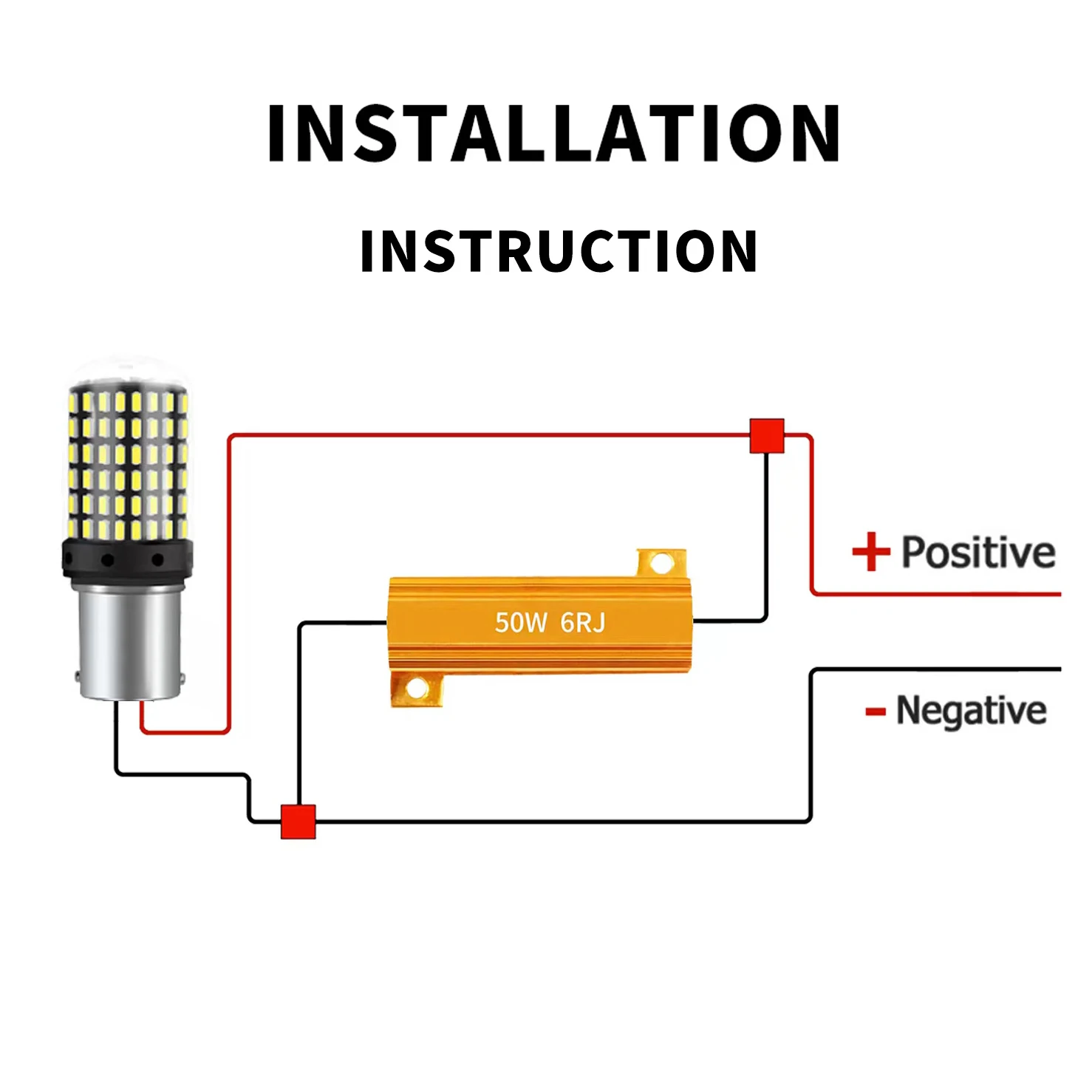 Décodeur anti-clignotant Canbus pour feux de jour, résistance de charge, LED, barrage convaincues, clignotant, antibrouillard, 6ohm, 50W, 2 pièces