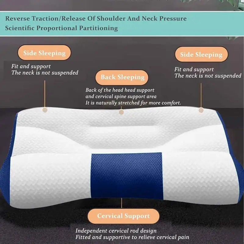 Cervical Pillow For Neck Ergonomic Pillow Cozy Sleeping Breathable Height Adjustable Bed Pillow For Sleeping Side Back Stomach 3